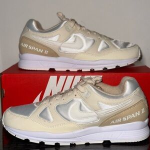 Nike Air Span 2 Mens Size 10.5 Cream Smooth Casual Lifestyle Sneakers BQ8164-200